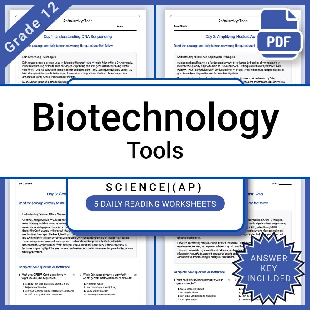 Grade 12 Science AP Full Year Bundle – Biology, Physics, Earth & Chemistry — included worksheet 9