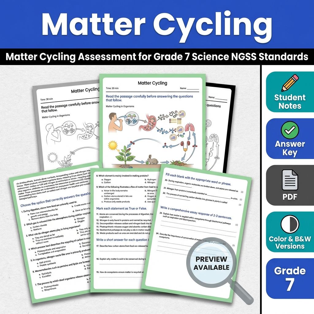 Grade 7 Science Full Year Bundle | NGSS Assessment Worksheets & Resources — included worksheet 3