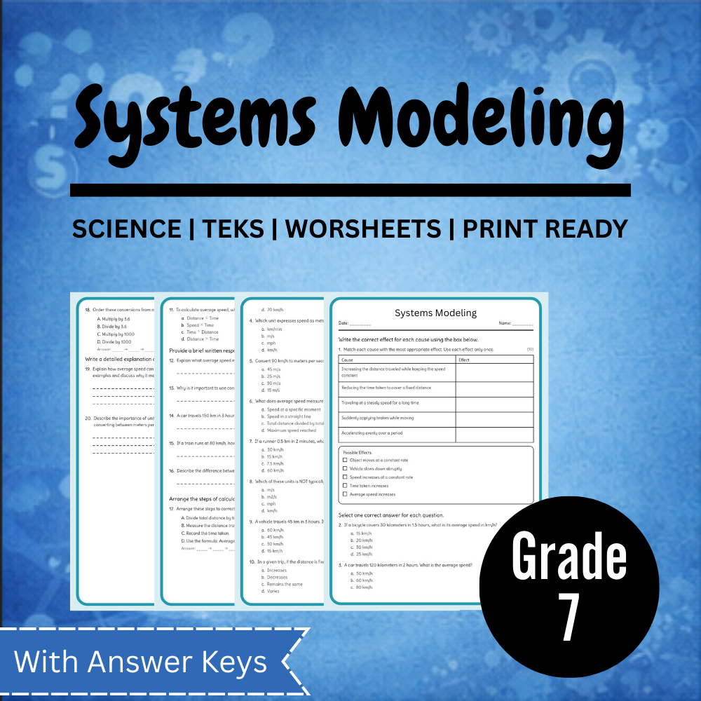 Grade 7 Science Worksheet Bundle – Ecosystems, Atomic Structure & Forces (TEKS Aligned) — included worksheet 6