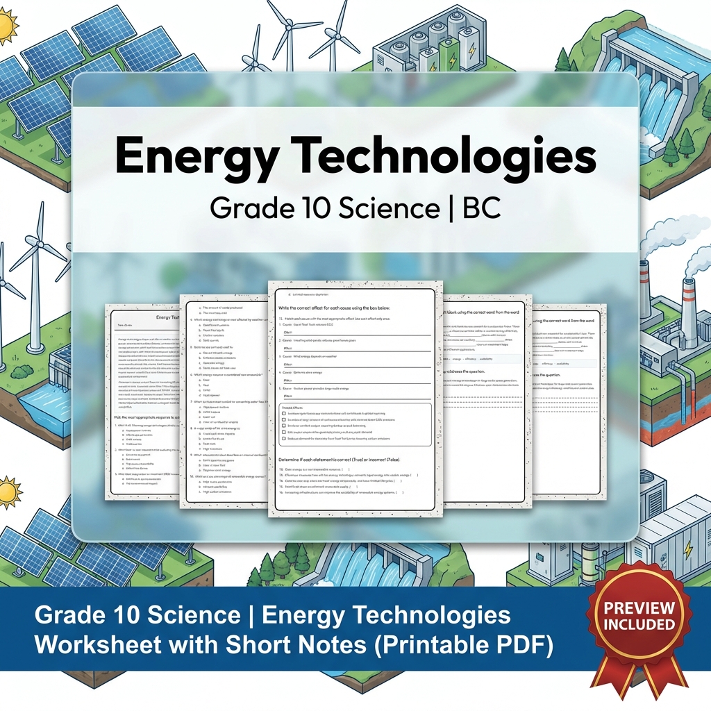 Grade 10 Science Bundle | Physics, Energy & Forces | Full Year Curriculum — included worksheet 11