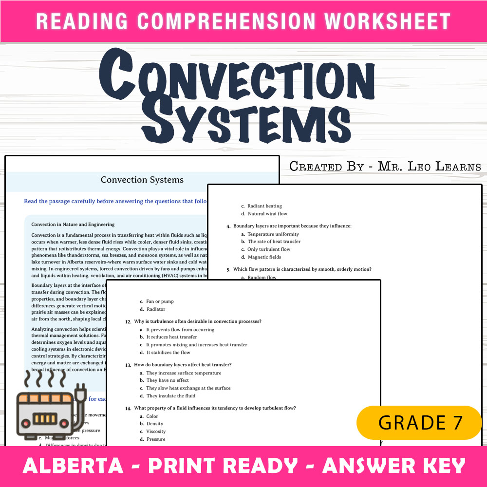 Grade 7 Science worksheet mcq paper worksheet — Grade 7 Science — Convection Systems Worksheet MCQ for Mastery — page 1