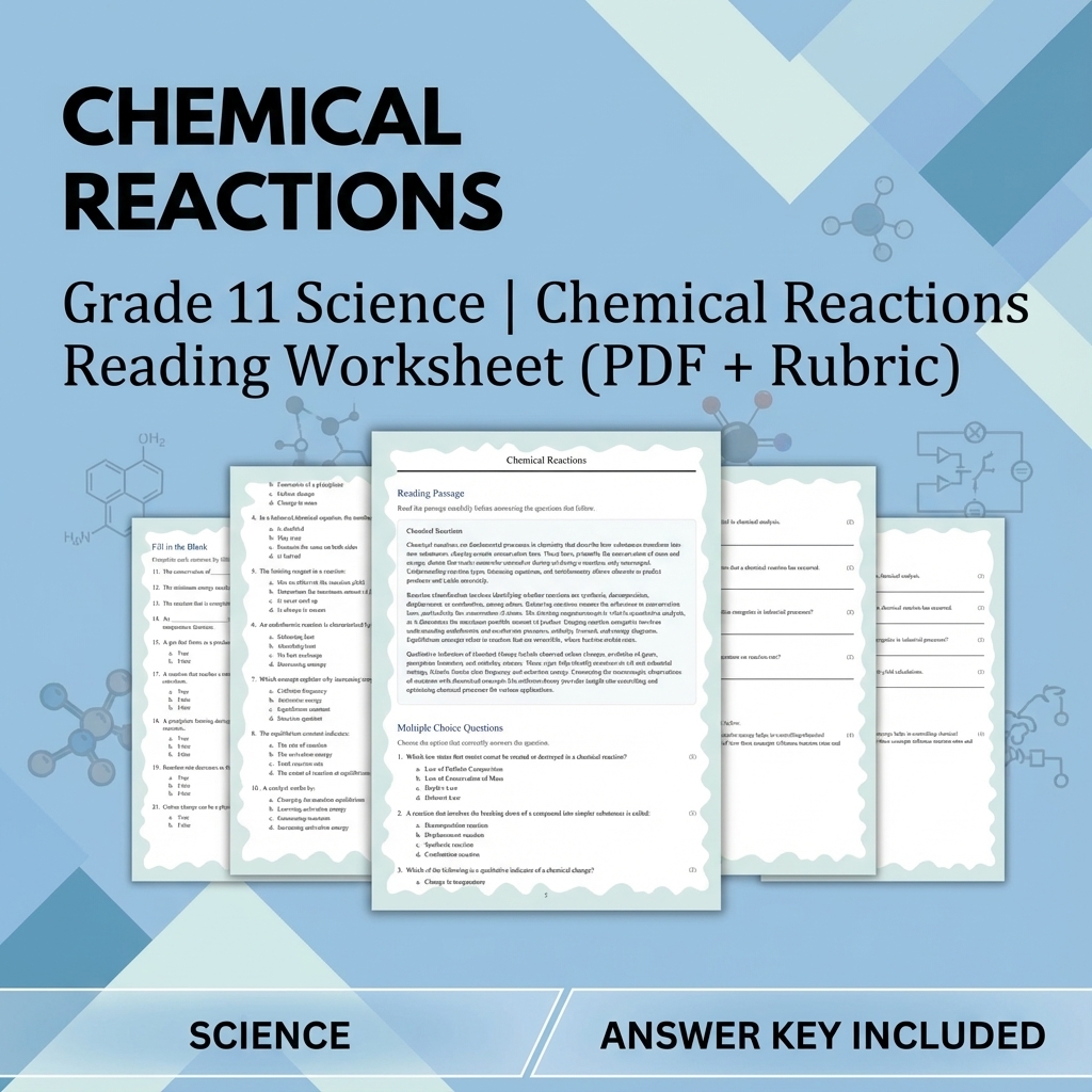 Grade 11 Science Bundle | Waves, Ecology, Physics & More (Answer Keys) — included worksheet 11