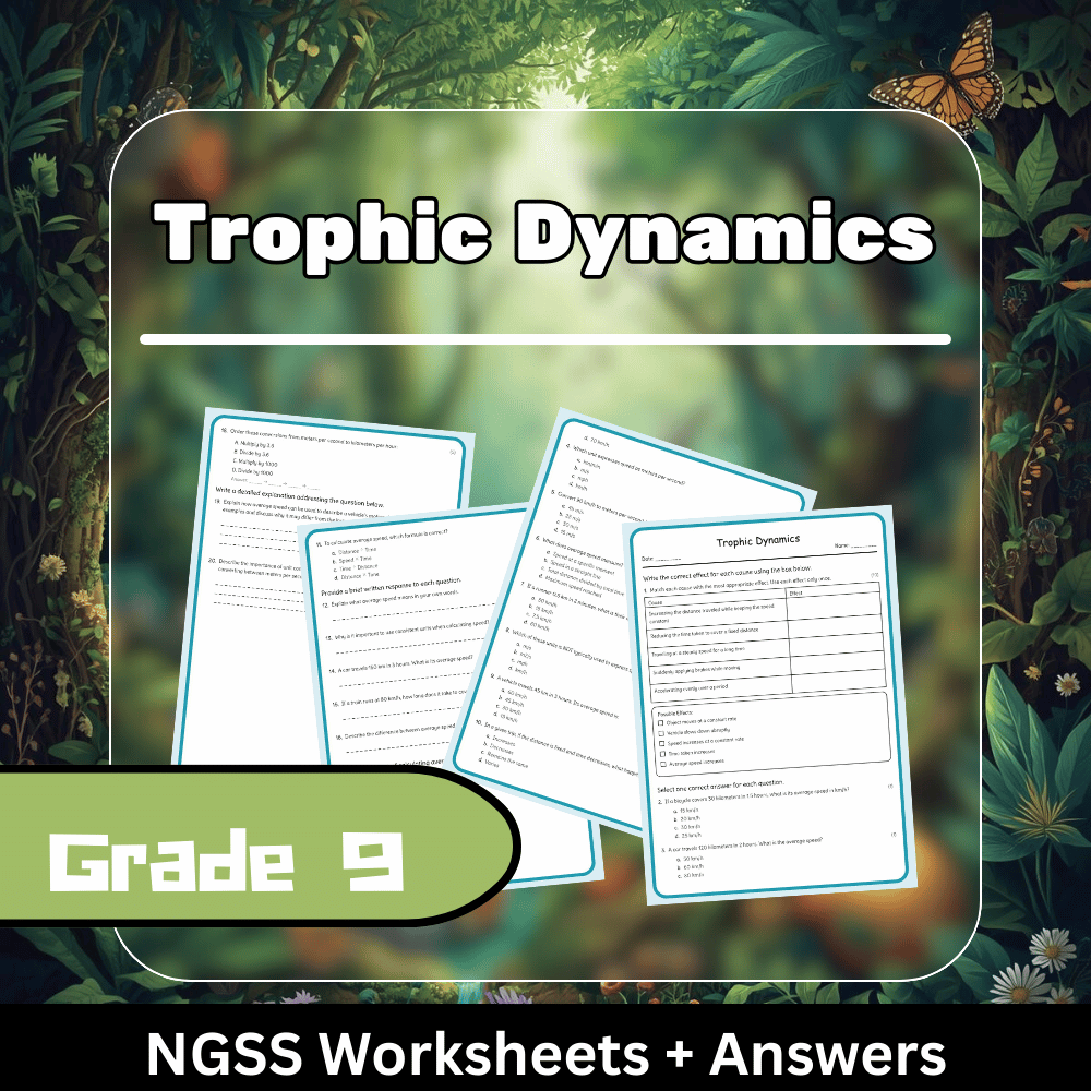Grade 9 Science – Trophic Dynamics Worksheet (Answer Key) | NGSS Aligned
