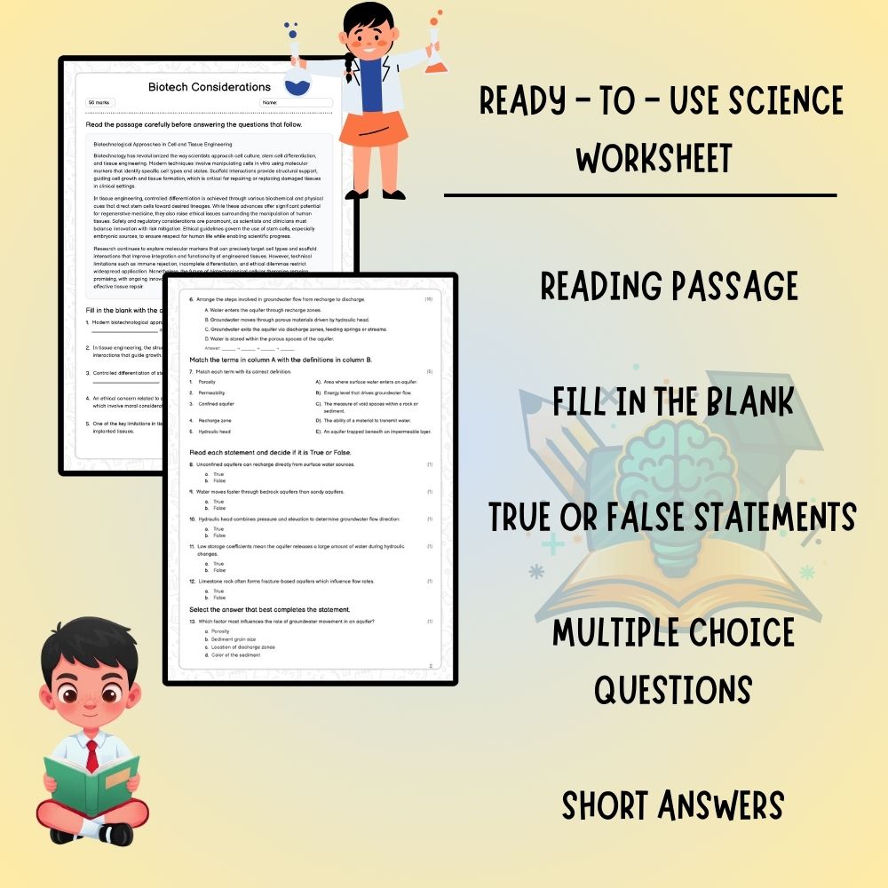 Grade 8 Science worksheet worksheet — Grade 8 Science – Biotech Considerations Worksheet (PDF ) — page 2