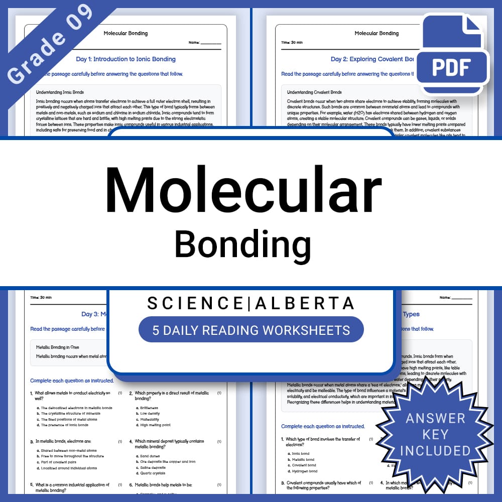 Grade 9 Science Lesson Bundle | Alberta Framework — included worksheet 4