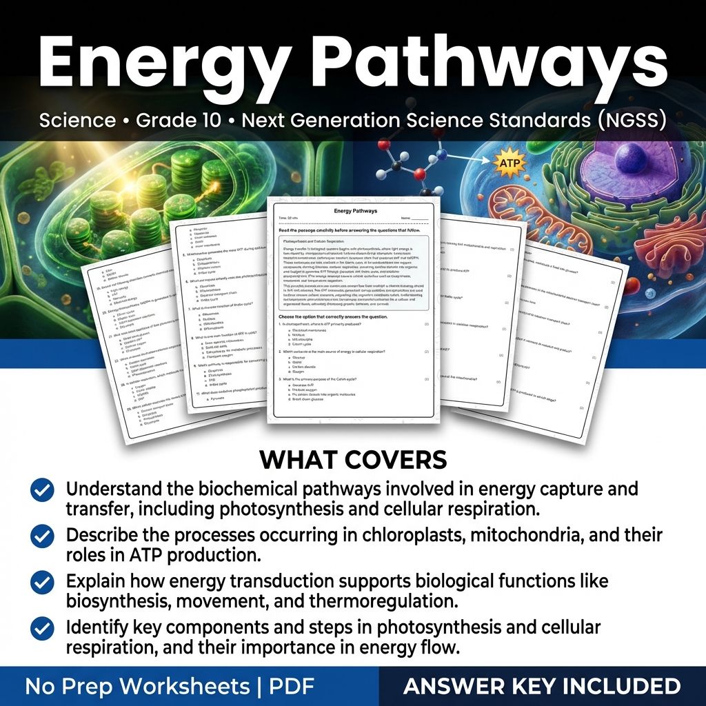 Grade 10 Science Worksheets Bundle | Environmental, Physics & Biology Topics — included worksheet 8