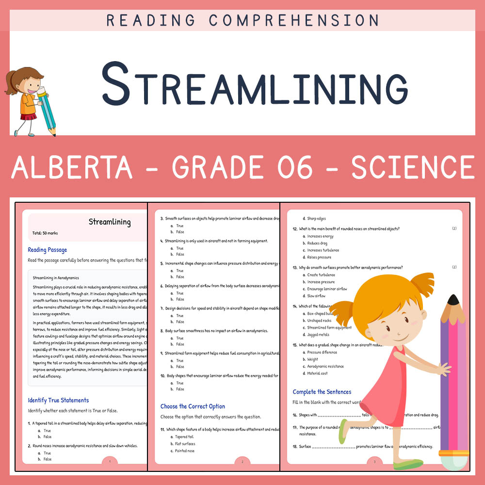 Grade 6 Science worksheet elena worksheet — Grade 6 Science Assessment | Streamlining Worksheet Elena | Alberta — page 1