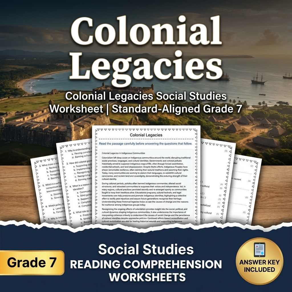 Colonial Legacies Social Studies Worksheet | Standard-Aligned Grade 7