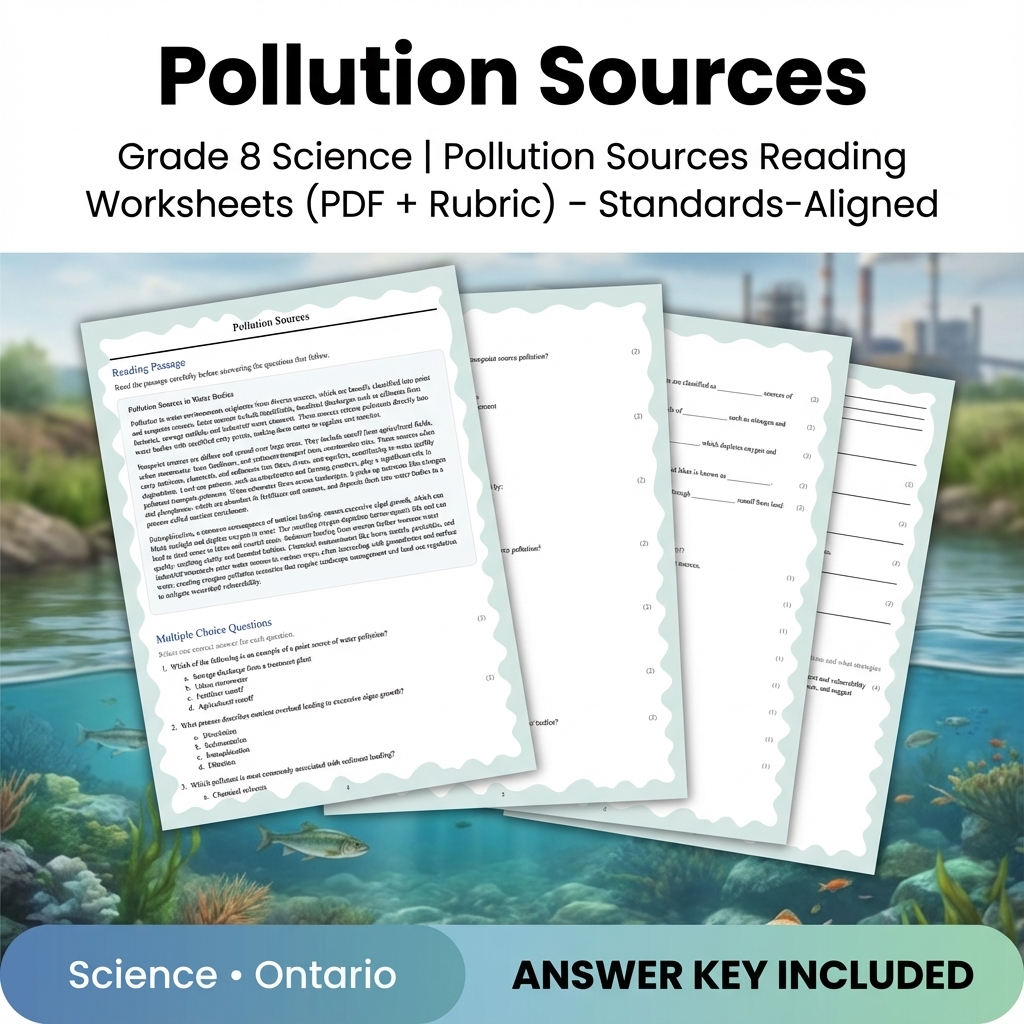 Grade 8 Science Worksheets Bundle | Biology, Physics & Earth Science Resources — included worksheet 7