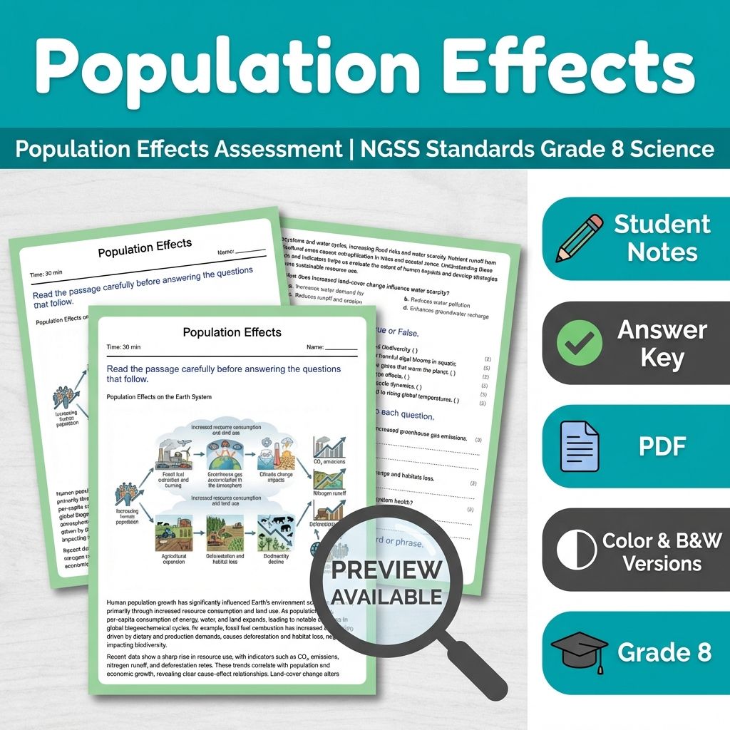 Lesson Grade 8 Science Mini Bundle – Earth & Human Activity Standards-Aligned — included worksheet 1