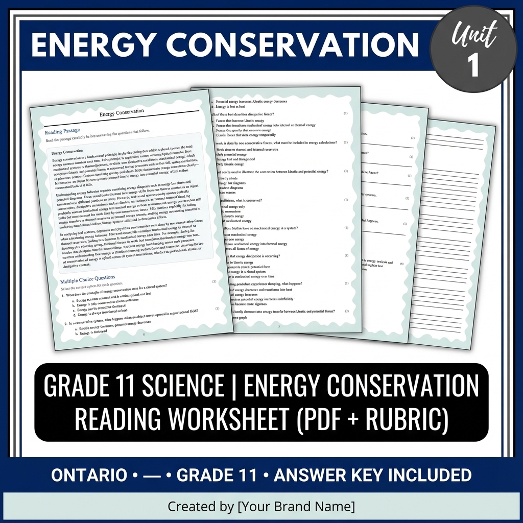 Grade 11 Science Bundle | Waves, Ecology, Physics & More (Answer Keys) — included worksheet 12