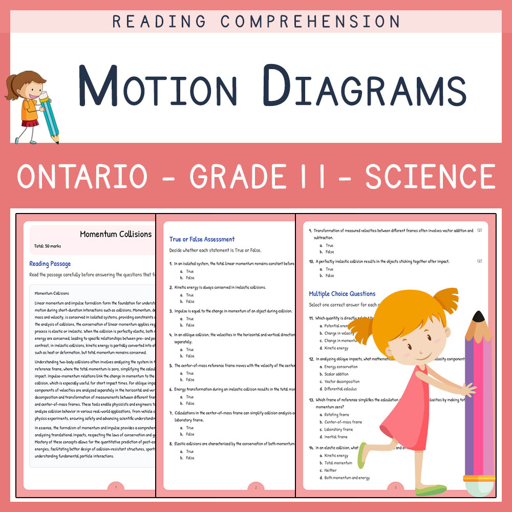 Grade 11 Science worksheet elena worksheet — Grade 11 Science  | Motion Diagrams Worksheet Elena | Ontario Standard — page 1