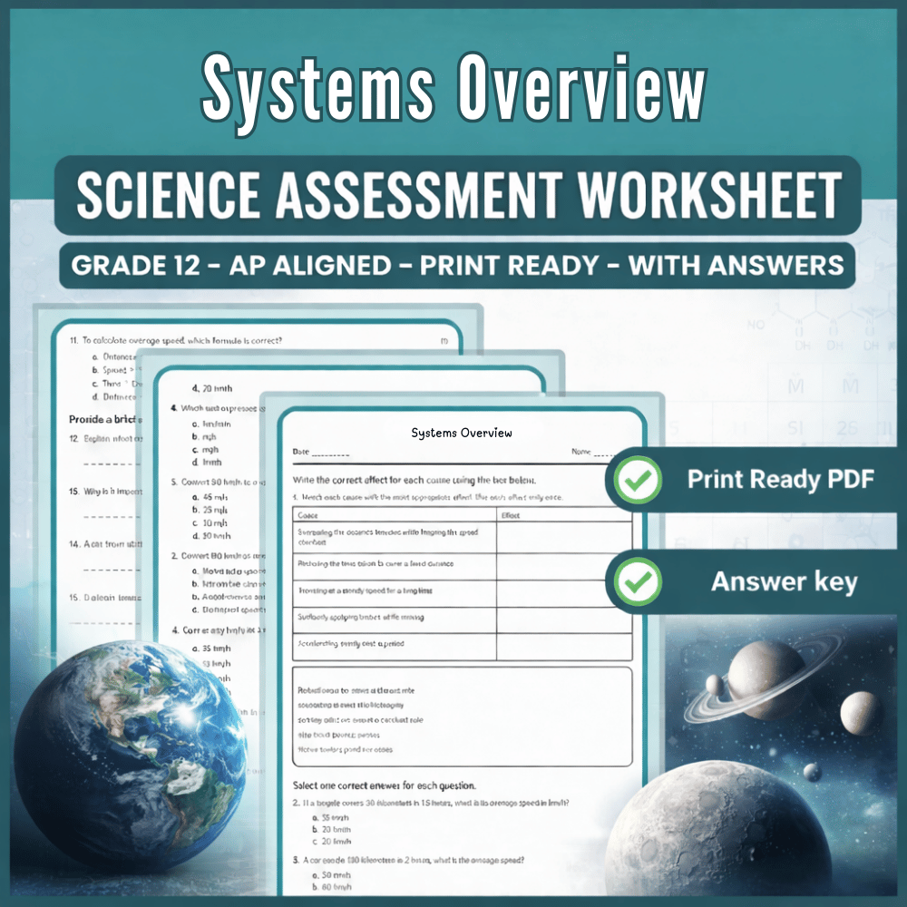Grade 12 Science | Systems Overview Worksheet (AP Standards) (PDF)