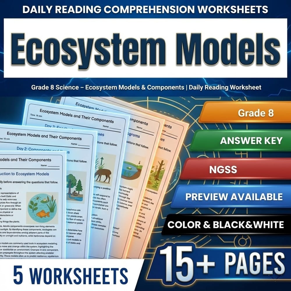 Grade 8 Science – Ecosystem Models & Components | Daily Reading Worksheet