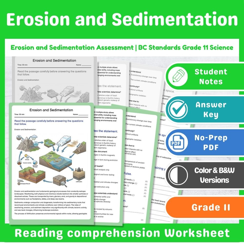 Grade 11 Science Assessment | Plate Tectonics BC Standards Mini Bundle — included worksheet 1