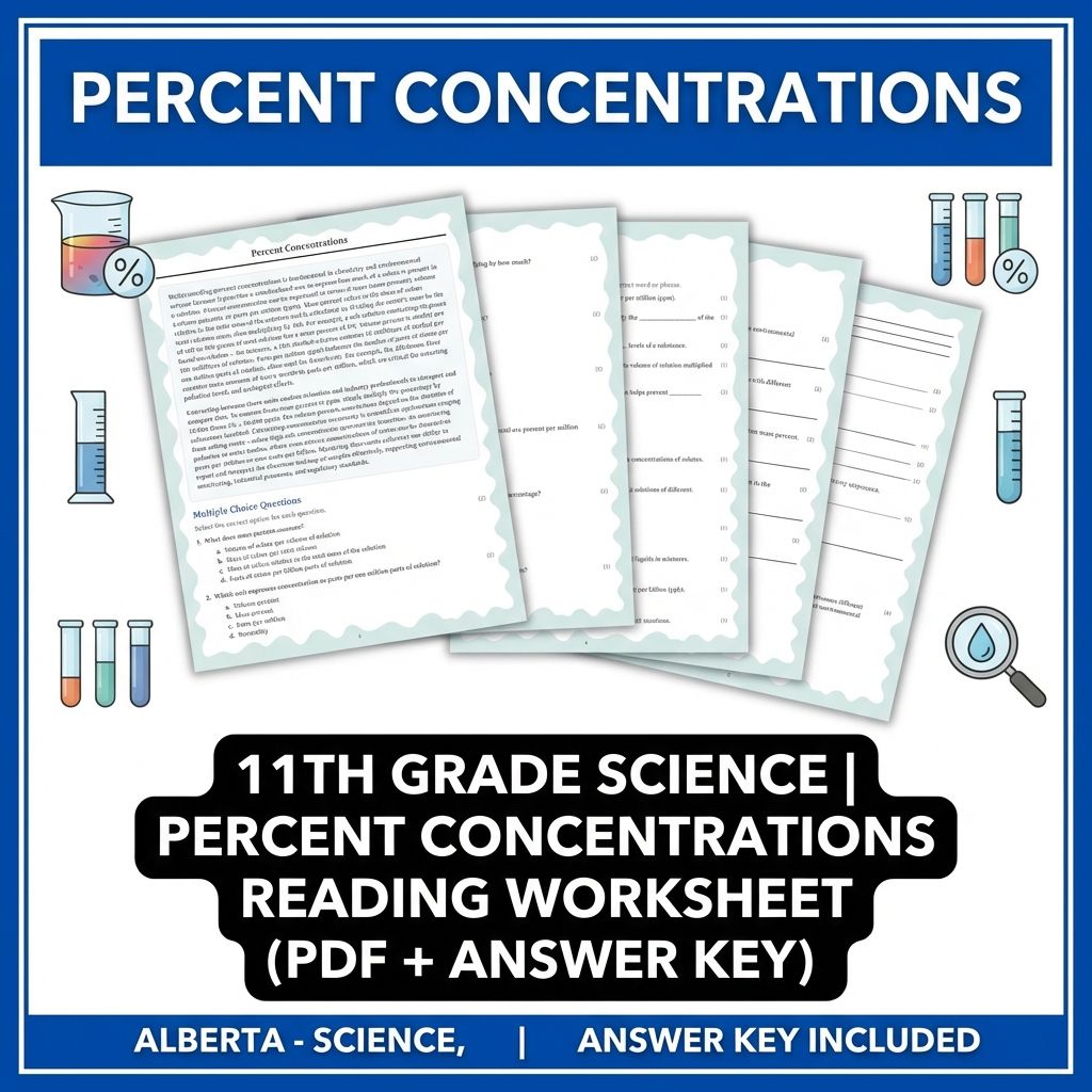Grade 11 Science reading worksheets — 11th Grade Science | Percent Concentrations Reading Worksheet (PDF + Answer Key)