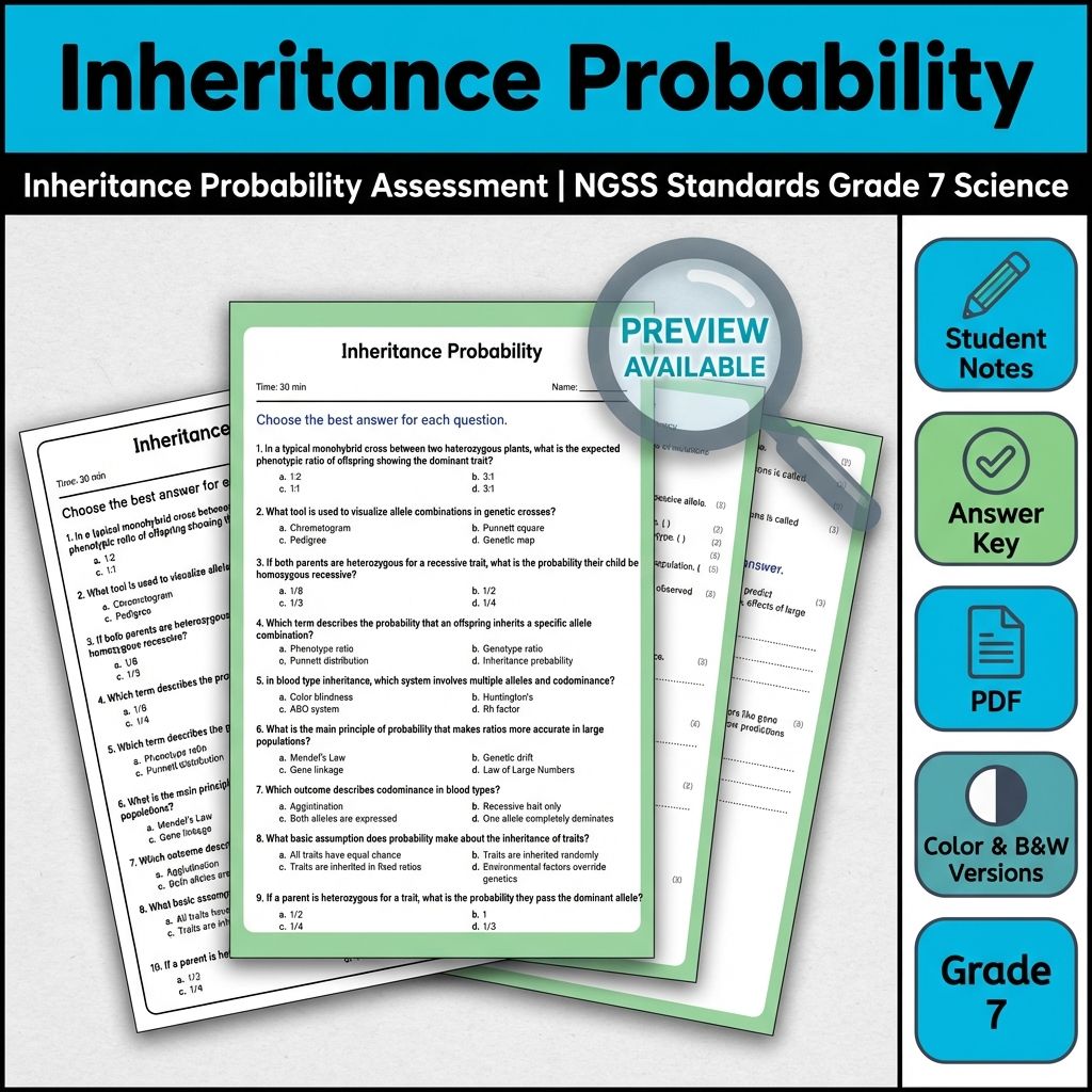 Grade 7 Science Full Year Bundle | NGSS Assessment Worksheets & Resources — included worksheet 5