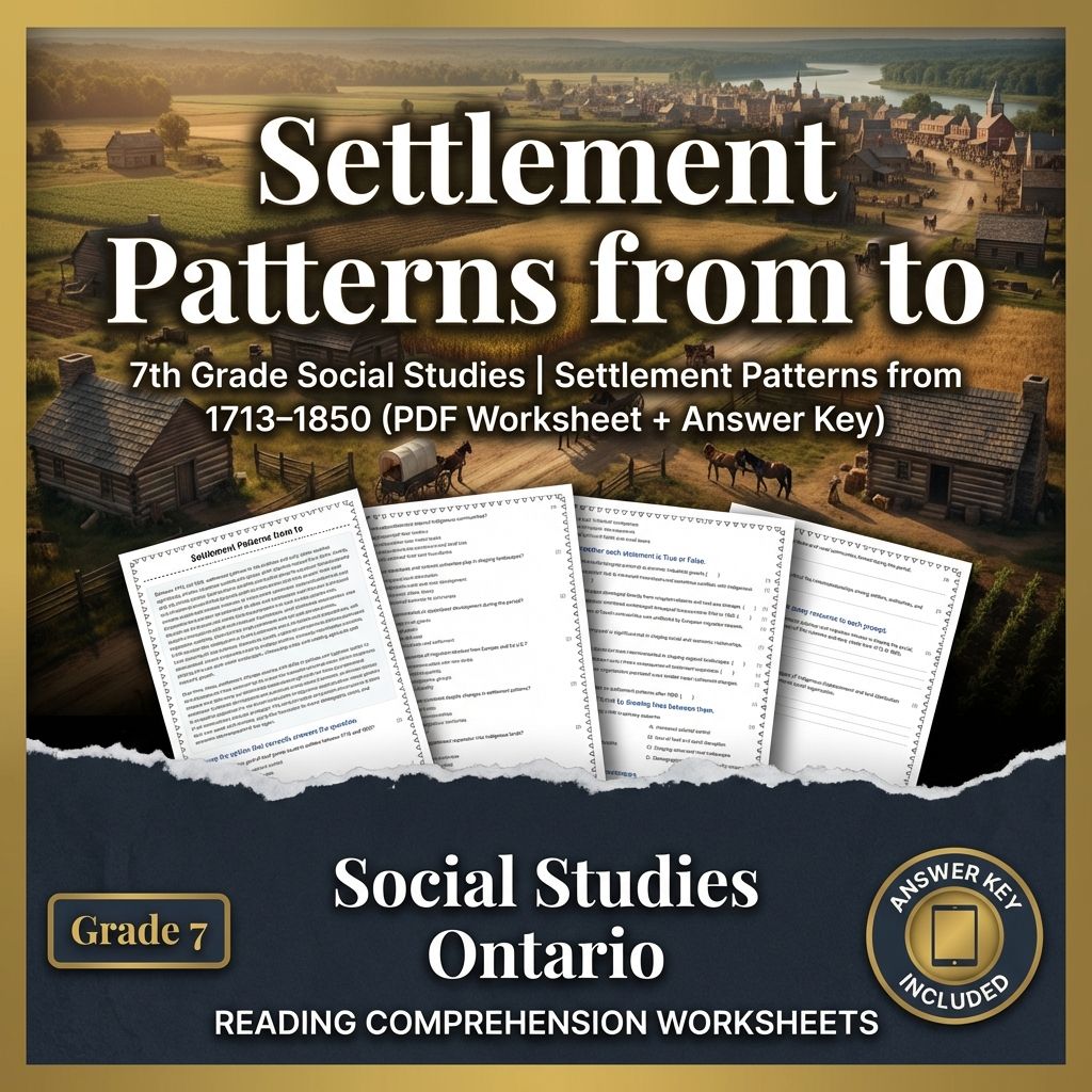 7th Grade Social Studies | Settlement Patterns from 1713–1850 (PDF + Answer Key)