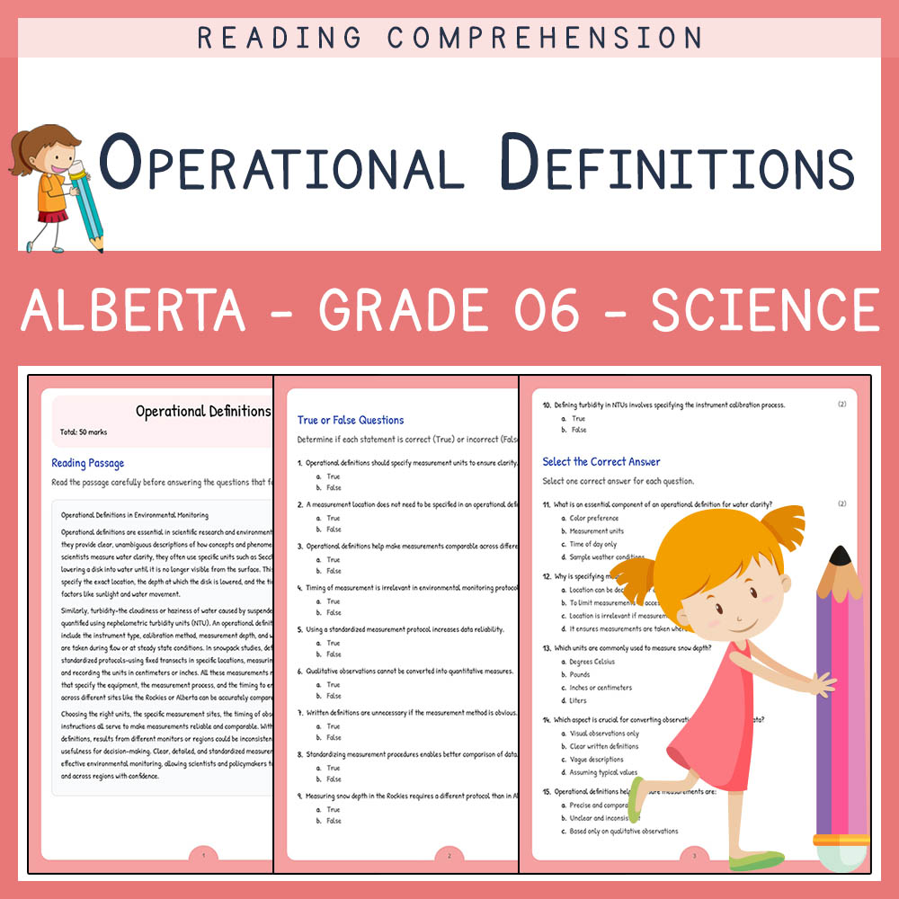 Grade 6 Science worksheet elena worksheet — Grade 6 Science | Operational Definitions Worksheet Elena | Alberta Standard —…