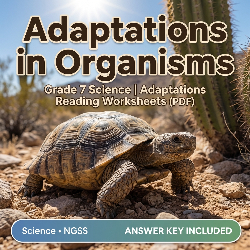Grade 7 Science | Adaptations Reading Worksheets (PDF)