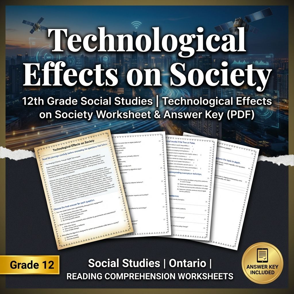 12th Social Studies | Technological Effects on Society Worksheet & Answer Key