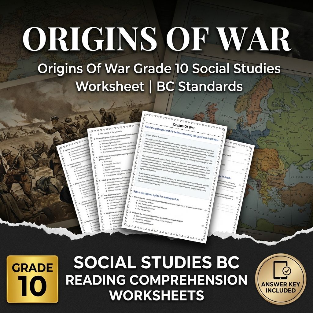 Origins Of War Grade 10 Social Studies Worksheet | BC Standards