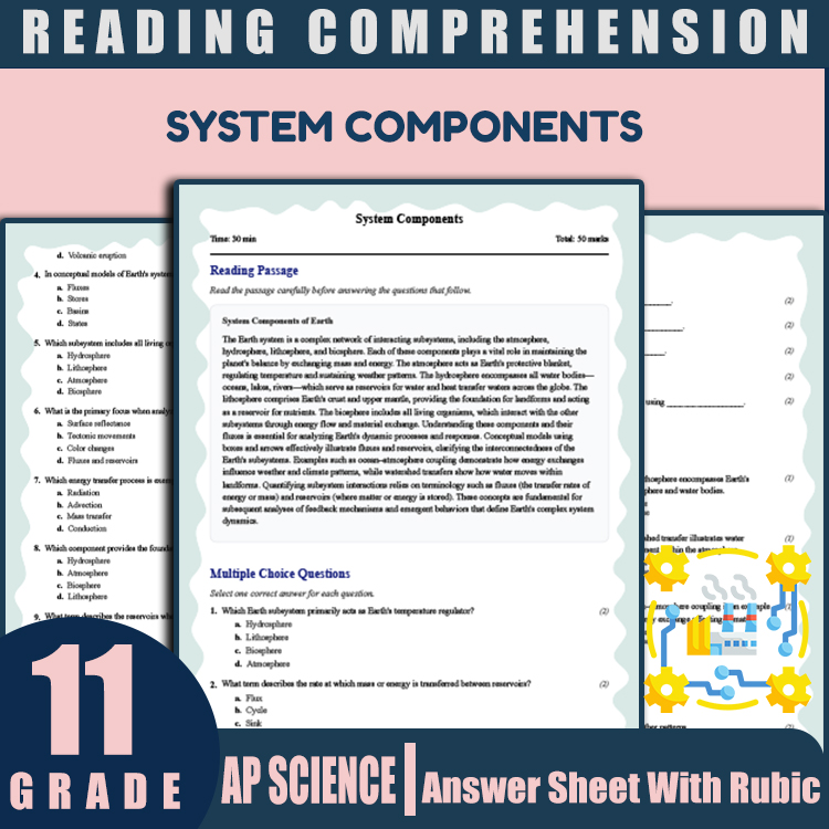 Grade 11 Science reading worksheets worksheet — 11th Grade Science | System Components Reading Worksheet & Answer Key (PDF…