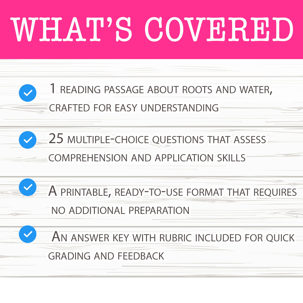 Grade 6 Science worksheet mcq paper worksheet — Grade 6 Science — Roots and Water Worksheet MCQ Paper — page 2