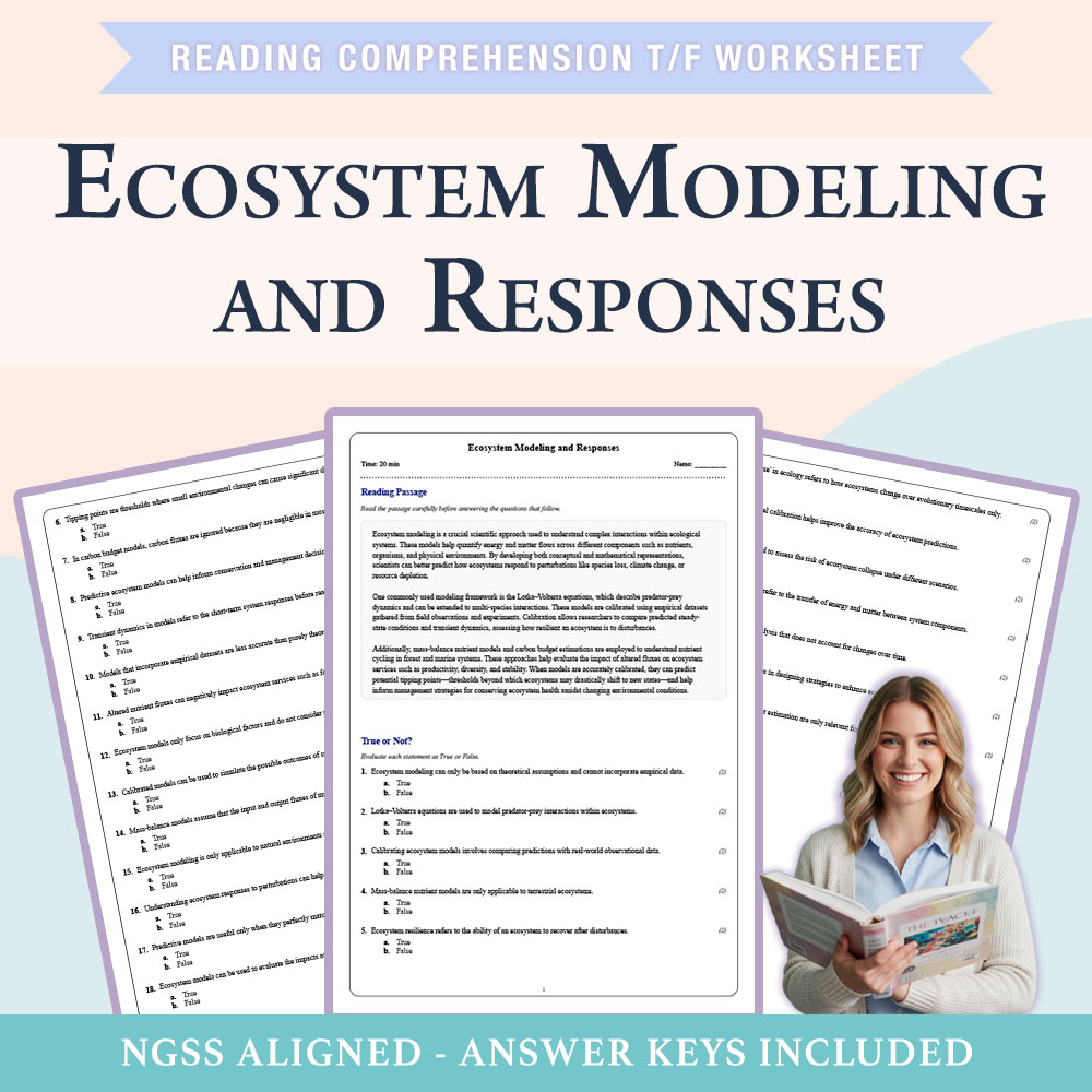 Grade 10 Science reading comprehensions true or false worksheet worksheet — Grade 10 Science | Ecosystem Modeling and Resp…