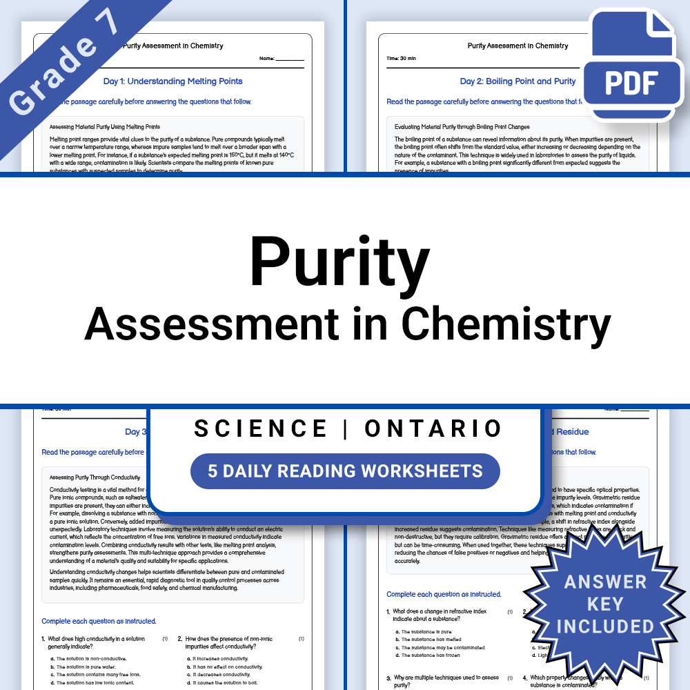 Grade 7 Science Lesson Group | Ontario Framework Worksheets Bundle — included worksheet 2