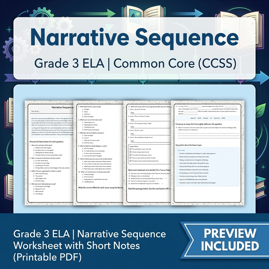 Grade 3 Writing and Text Evidence ELA Lesson Bundle – Common Core (CCSS) — included worksheet 3