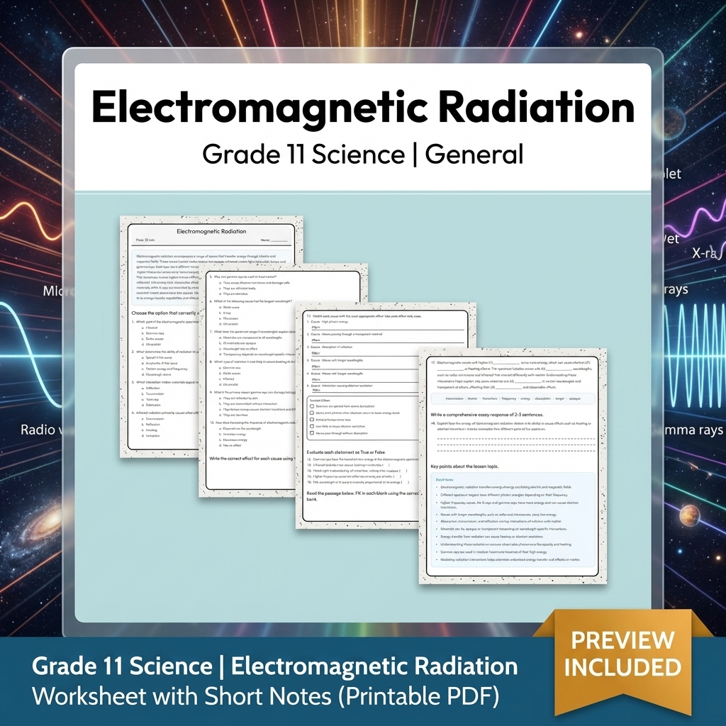 Grade 11 Science Modeling and Evidence Full-Year Bundle: General Framework — included worksheet 5