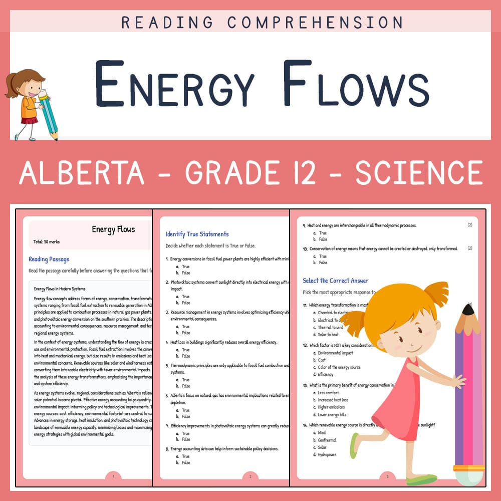 Grade 12 Science worksheet elena worksheet — Grade 12 Science | Energy Flows Worksheet | Alberta Standards — page 1