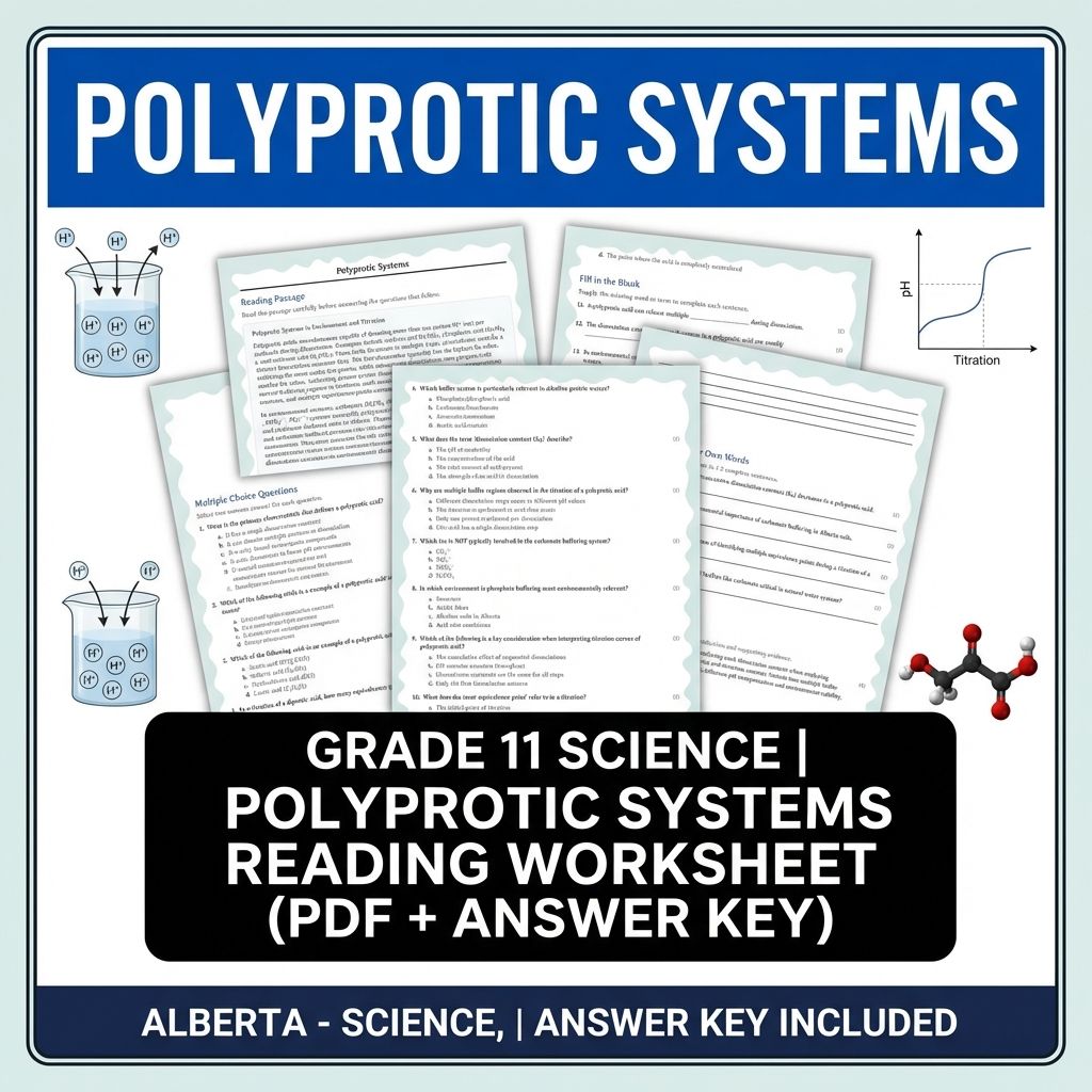 Grade 11 Science | Polyprotic Systems Reading Worksheet (PDF + Answer Key)
