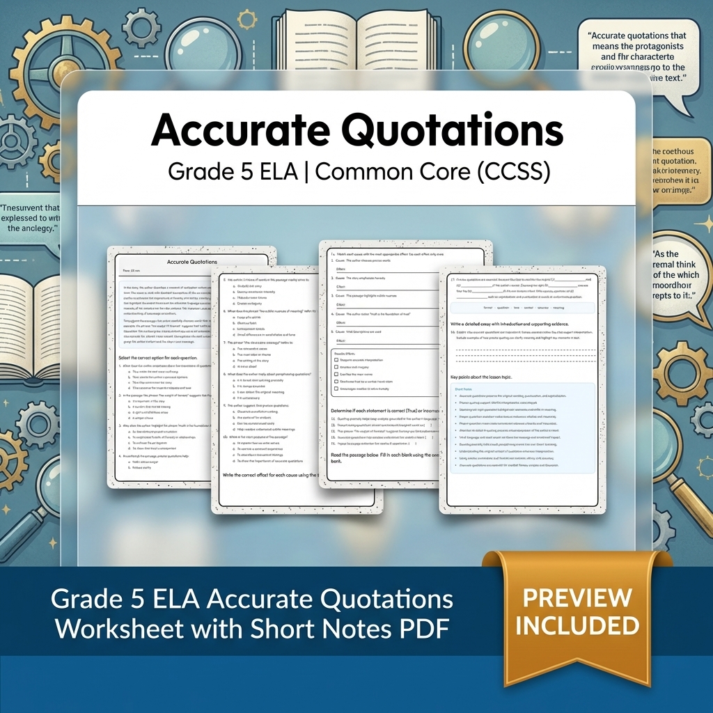 Grade 5 Text Evidence, Writing, and Language ELA Full-Year Bundle — included worksheet 6