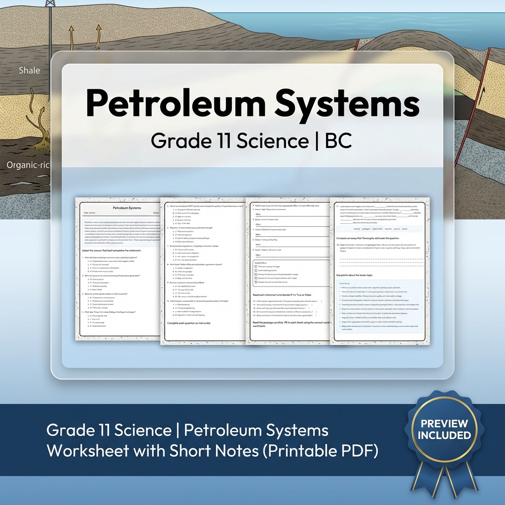 Grade 11 Science Full Year Bundle | Atomic Theory, Biology, Motion & Energy Worksheets — included worksheet 12