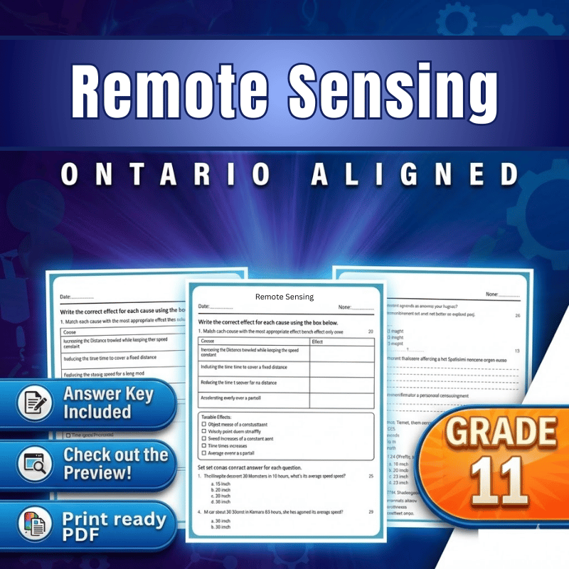 Grade 11 Science | Remote Sensing Techniques Worksheet (Ontario)(PDF)