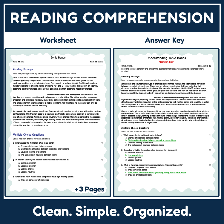Science reading worksheets worksheet — 7th Grade Science | Ionic Bonds Reading Worksheet (NGSS-Aligned + Answer Key) — page 2