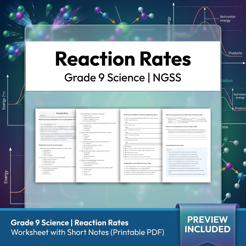 Grade 9 Science NGSS Worksheet Bundle – Comprehensive Year-Long Assessment Pack — included worksheet 6