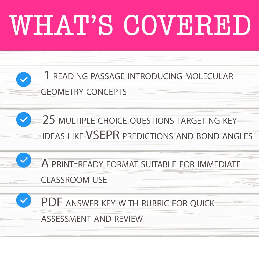 Grade 12 Science worksheet mcq paper worksheet — Grade 12 Science — Worksheet MCQ Paper for Mastering Molecular Geometry —…