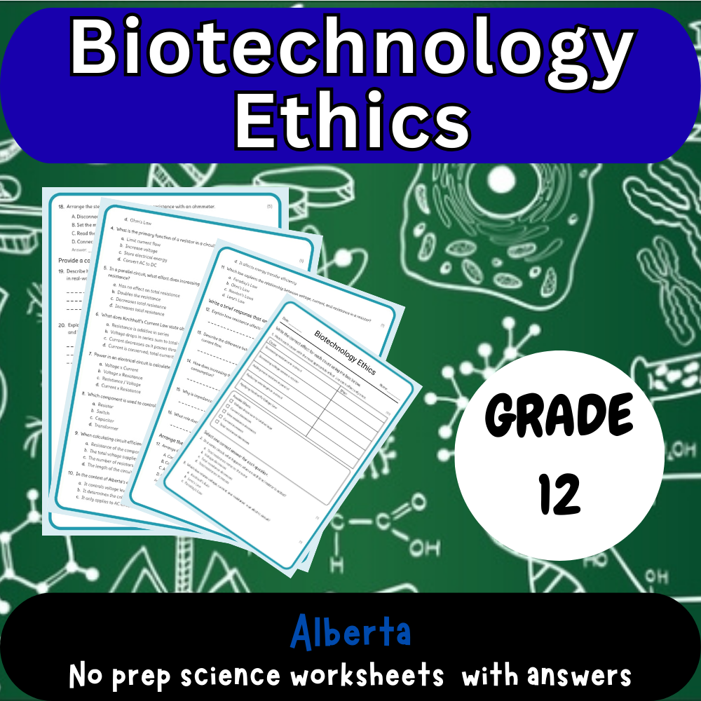 Grade 12 Science science 1 worksheet — Grade 12 Science | Biotechnology Ethics Worksheet (PDF)