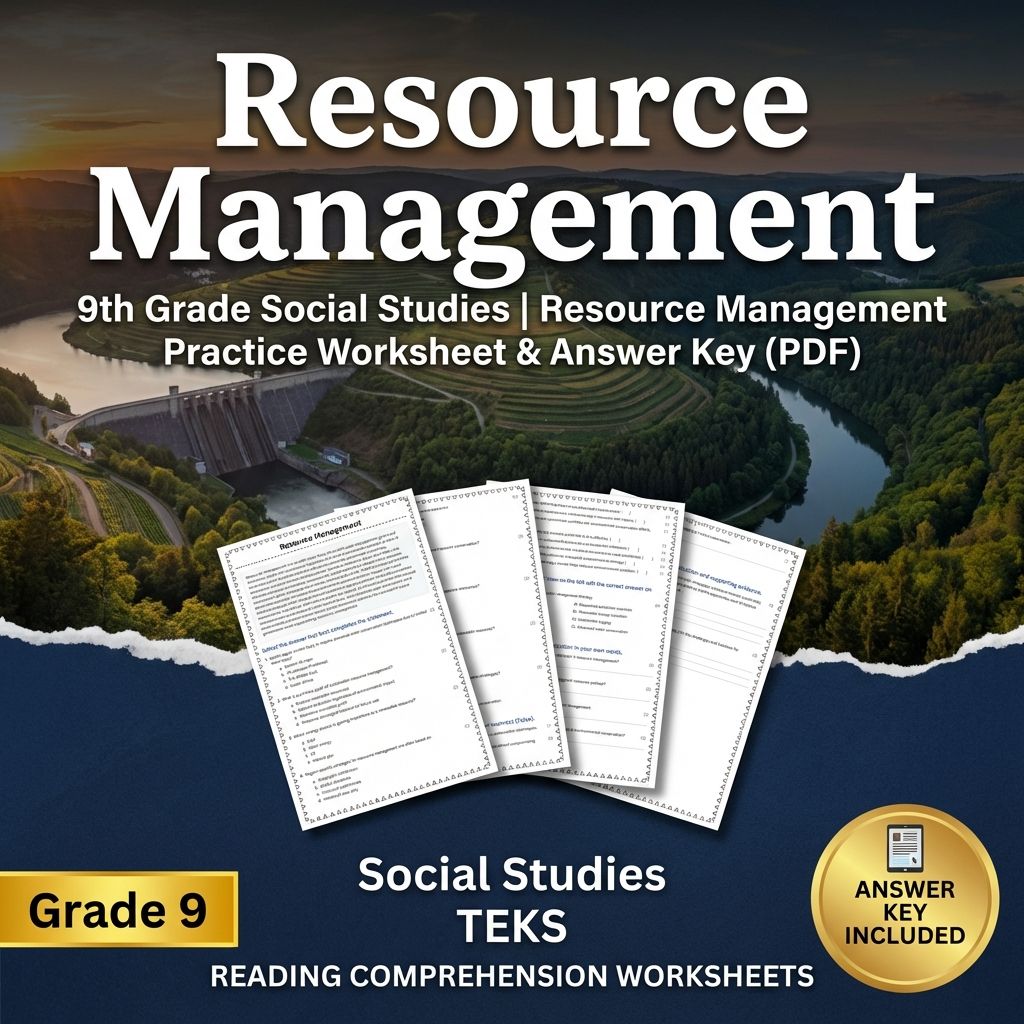 9th Grade Social Studies | Resource Management Worksheet & Answer Key (PDF)