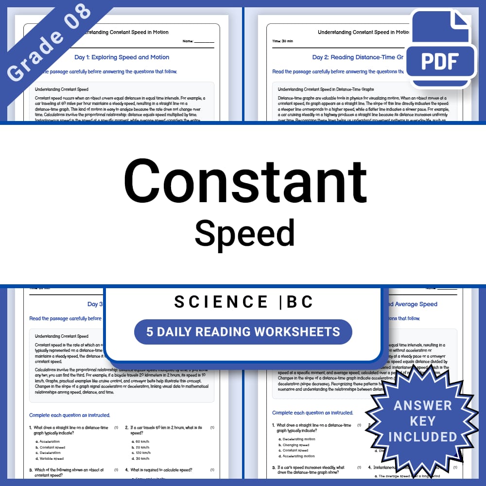 Grade 8 Science Lesson Group | Forces, Motion, Energy & More – Bundle — included worksheet 3
