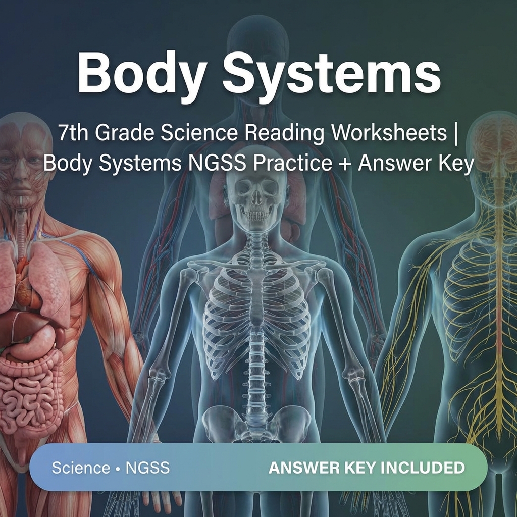 7th Grade Science Reading Worksheets | Body Systems NGSS Practice + Answer Key