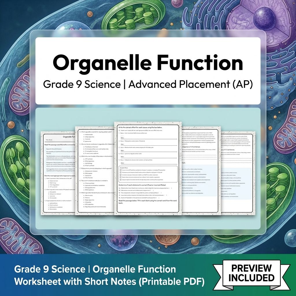 Grade 9 Science Unit | Cellular Processes & Ecosystems Worksheet Pack (PDF) — included worksheet 4