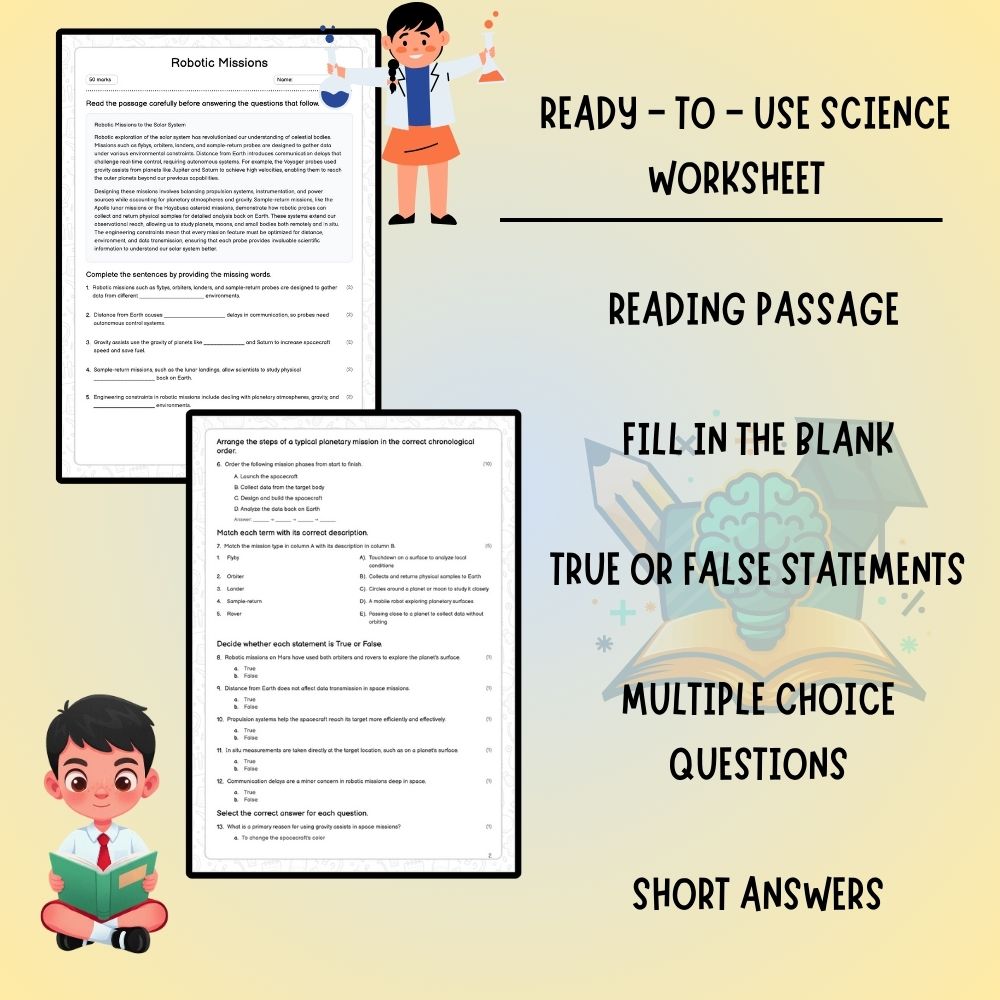 Grade 6 Science worksheet worksheet — Grade 6 Science | Robotic Missions Worksheet (PDF ) | Ontario Standards — page 2