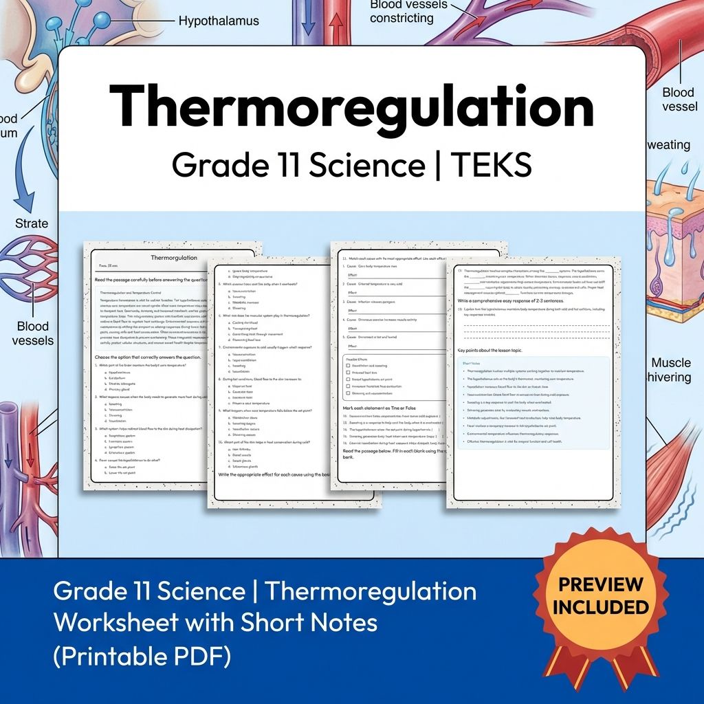 Grade 11 Science Worksheet Bundle | Genetics, Evolution & Human Body (PDF) — included worksheet 8