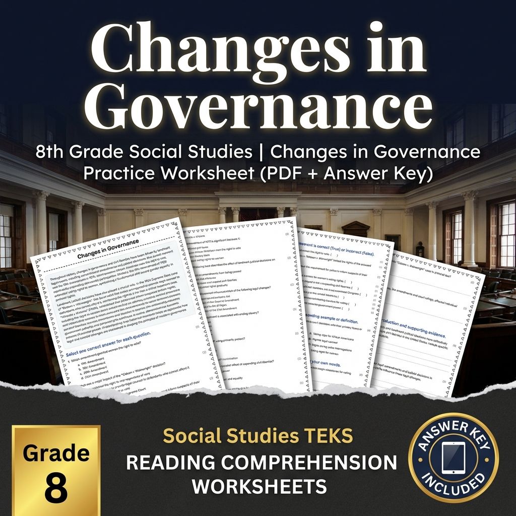 Changes in Governance Grade 8 Social Studies Worksheet | TEKS-Aligned