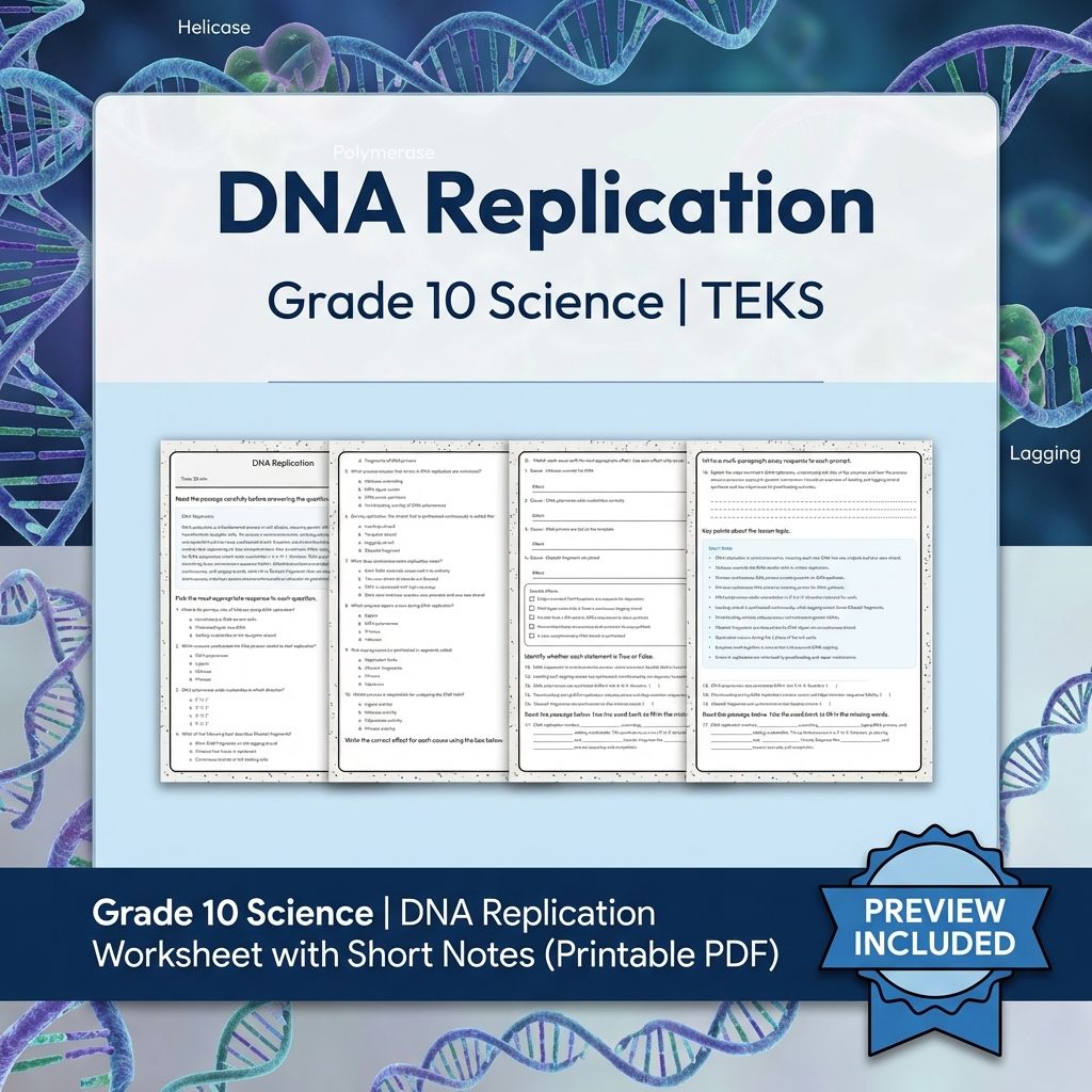 Grade 10 Science Worksheet Bundle – Genetics, Cell Biology & Ecology (PDF) — included worksheet 13