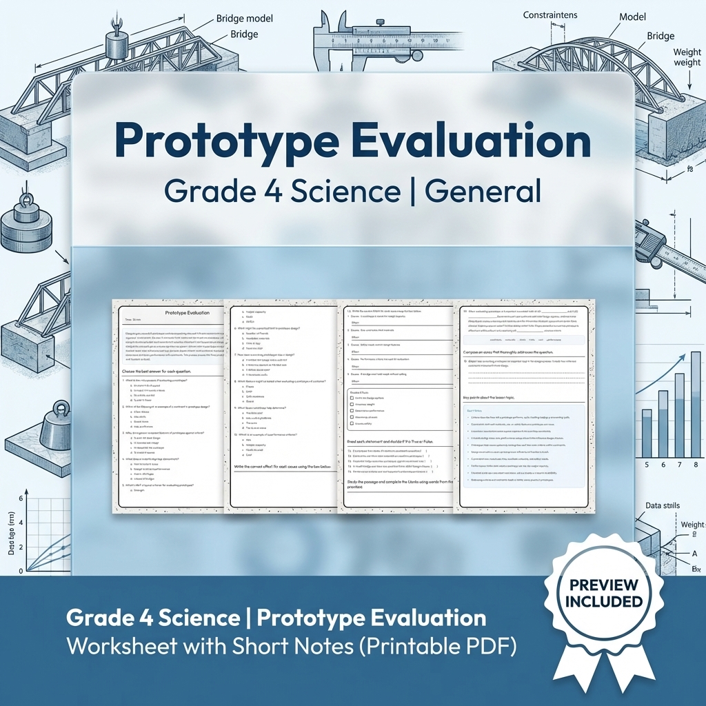 Grade 4 Science Lesson Group  Comprehensive Worksheets for Hands-On Learning — included worksheet 1